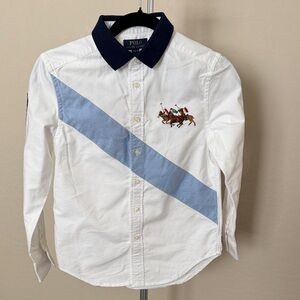 Polo by Ralph Lauren Kids White Shirt with Blue Stripe
